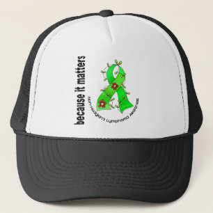 Non-Hodgkin's Lymphoma Flower Ribbon 3 Trucker Hat