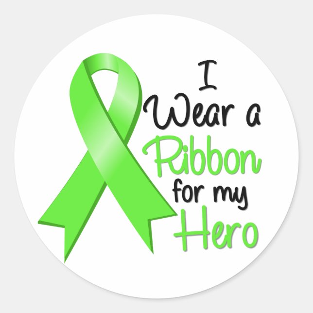 Non-Hodgkins Lymphoma I Wear a Ribbon For My Hero Classic Round Sticker (Front)