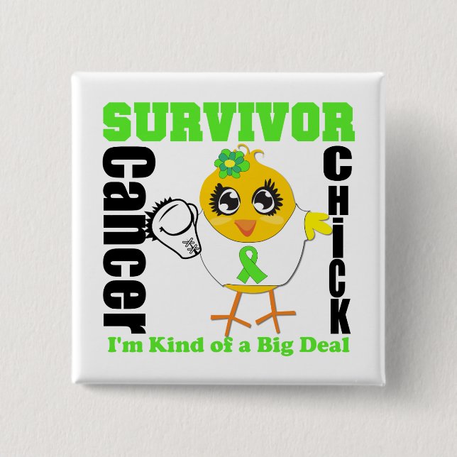 Non Hodgkins Lymphoma Survivor Chick Ribbon 15 Cm Square Badge (Front)