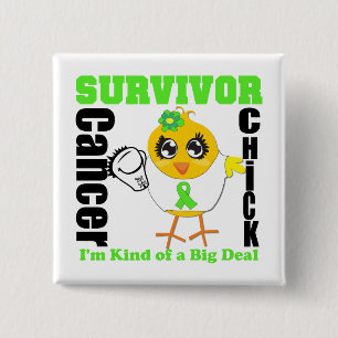Non Hodgkins Lymphoma Survivor Chick Ribbon 15 Cm Square Badge