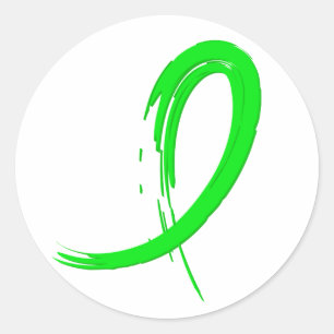Non-Hodgkin's Lymphoma's Lime Green Ribbon A4 Classic Round Sticker