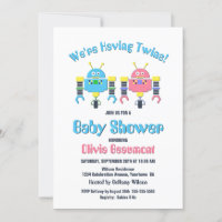 Non Identical Twin Babies Robot Baby Shower