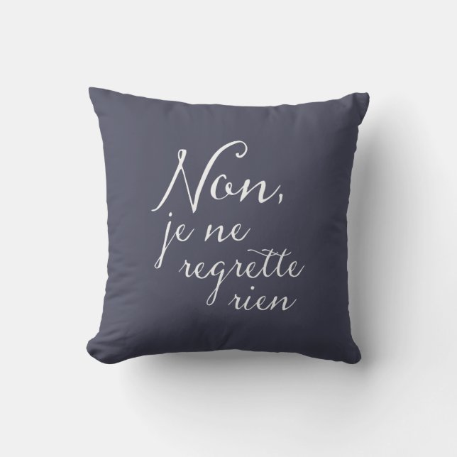 Non, Je Ne Regrette Rien French Song Lyrics Outdoor Cushion (Front)
