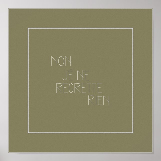 Non, Je Ne Regrette Rien-No Regrets - French Poster (Front)