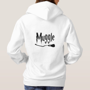 Non-Magical Witch and wizard design with broom Hoodie