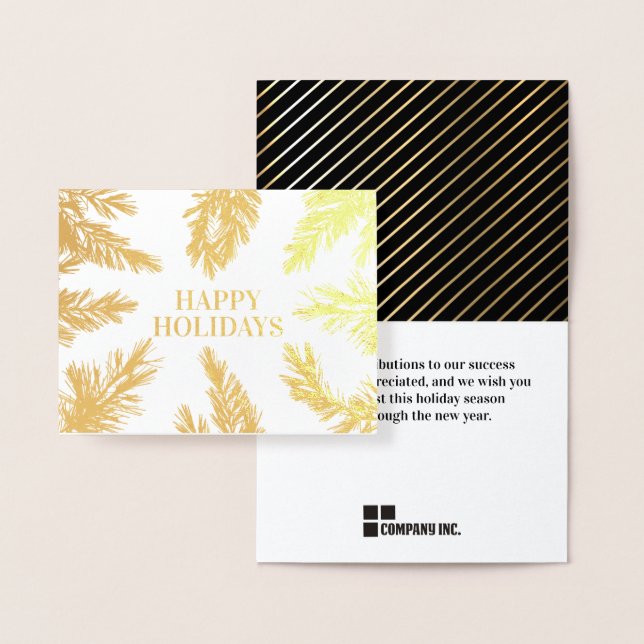 Non offensive winter holiday cityscape employee fo foil card (Display)