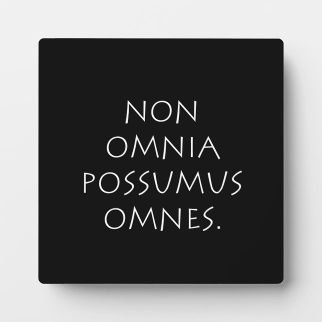 Non Omnia Possumus Omnes Plaque (Front)