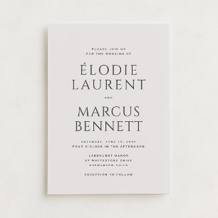 Non Photo Bold Names Modern Beige wedding  Invitation