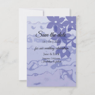 Non Photo Elegant Blue Floral Save the Date