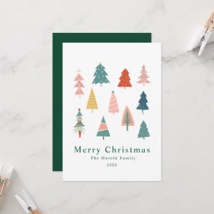 Non Photo Elegant Green Christmas Trees Card