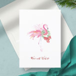Non Photo Florida Beach Christmas Cards<br><div class="desc">This non-photo Florida beach Christmas card features a watercolor pink flamingo with wreath and bow in shades of tropical pinkmas colours on a crisp white background. The words "warmest wishes" are set in a modern brush script typography. The inside is blank for your custom greeting. Personalise the words to read...</div>