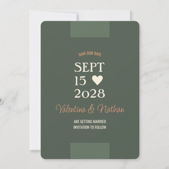 Non-Photo Simple and Elegant   Save The Date (Front)