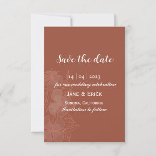 Non Photo Simple Earthy Colour Floral Save The Date