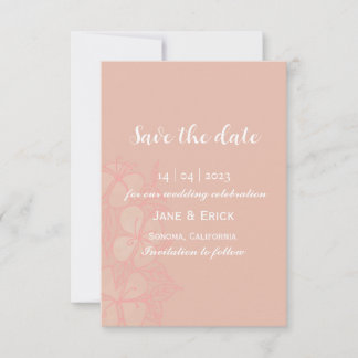 Non Photo Simple Pink Floral Save The Date
