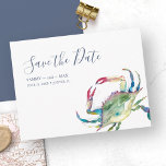 Non-Photo Wedding Save the Date Invitations<br><div class="desc">Non-Photo Wedding Save the Date Invitations. Announce your engagement in style with my non-photo wedding save the date invitations. Perfect for destination weddings and engagements, these cards feature "Save the Date" in a trendy script typography that mimics hand lettering. The design showcases my original hand-painted watercolor crab along with your...</div>