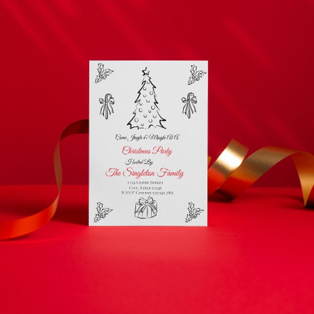 Non photo whimsical christmas invitation (Creator Uploaded)