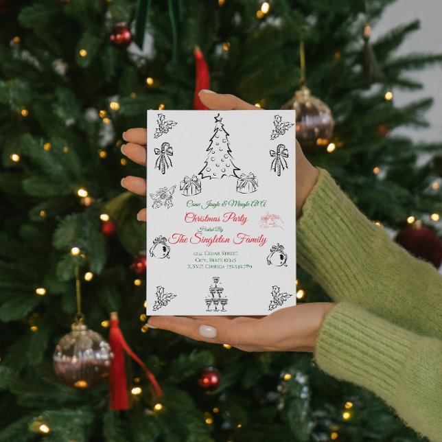 Non photo whimsical christmas invitation (Creator Uploaded)