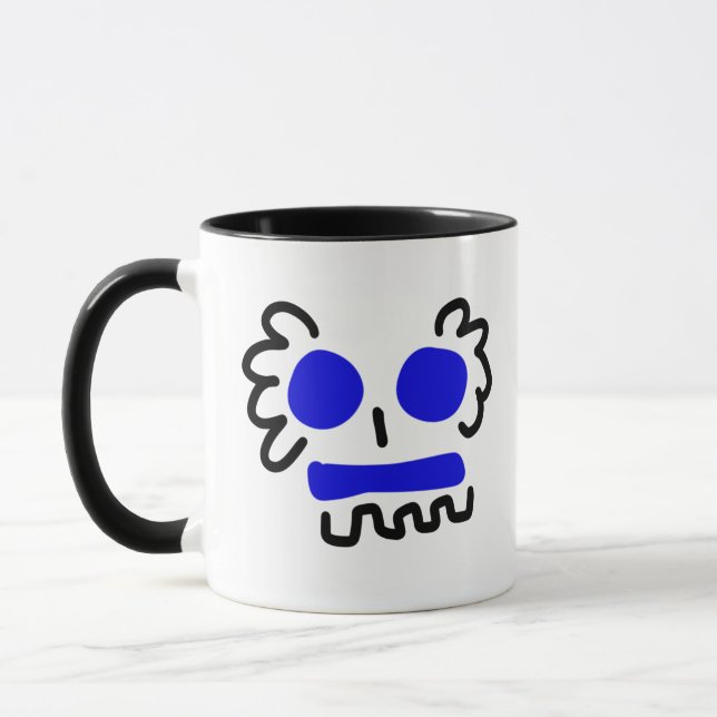 Non Scary Blue Skull Mug (Left)
