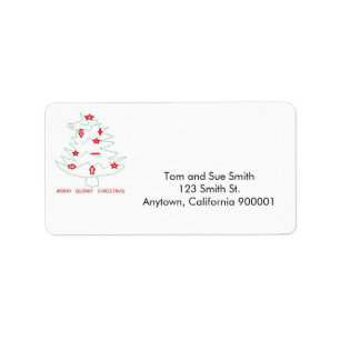 Non Traditional  Christmas Tree  Address Label