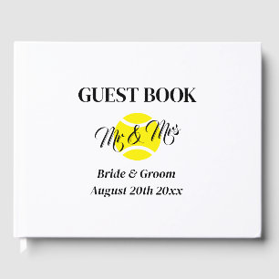 Non-traditional Mr & Mrs tennis theme wedding Guest Book