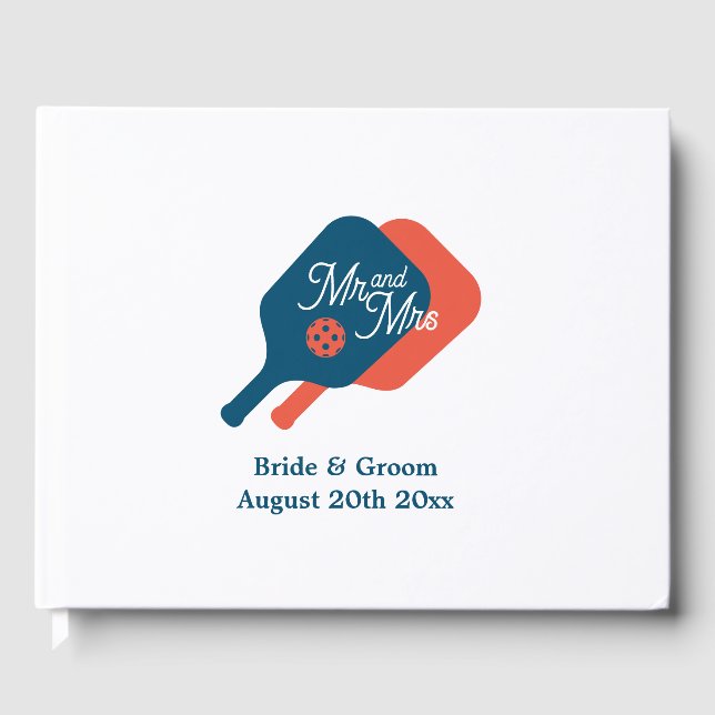 Non-traditional pickleball wedding guest book (Front)