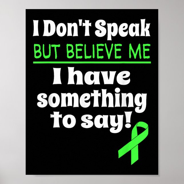 Non-verbal Awareness Cerebral Palsy Brain Damage Poster (Front)