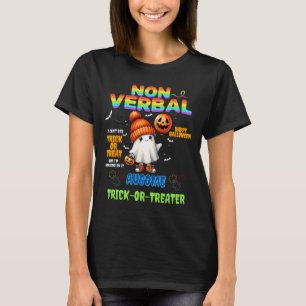 Non-verbyl Ausome Trick-or-treater Halloween Autis T-Shirt
