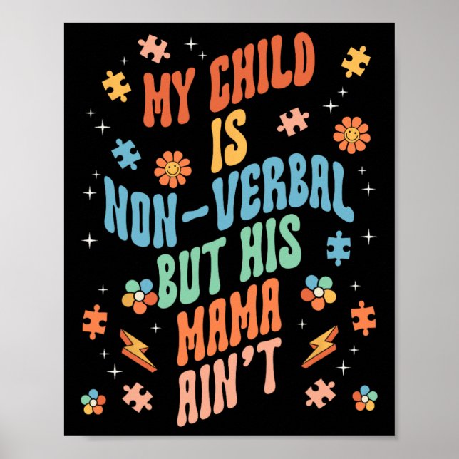 Non Verbyl Autistic Nonspeaking Speech  Poster (Front)