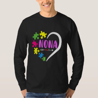 nona Mothers Day Heart  Awareness Women Girls T-Shirt