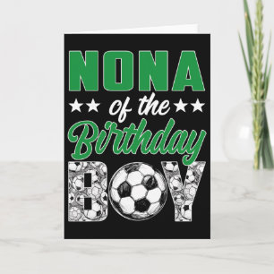 Nona Of The Birthday Boy Soccer Family Matching Card
