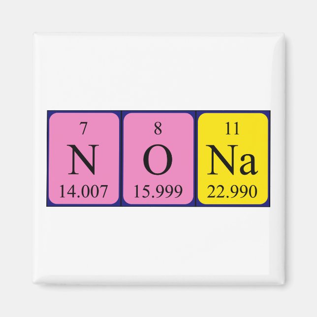 Nona periodic table name magnet (Front)