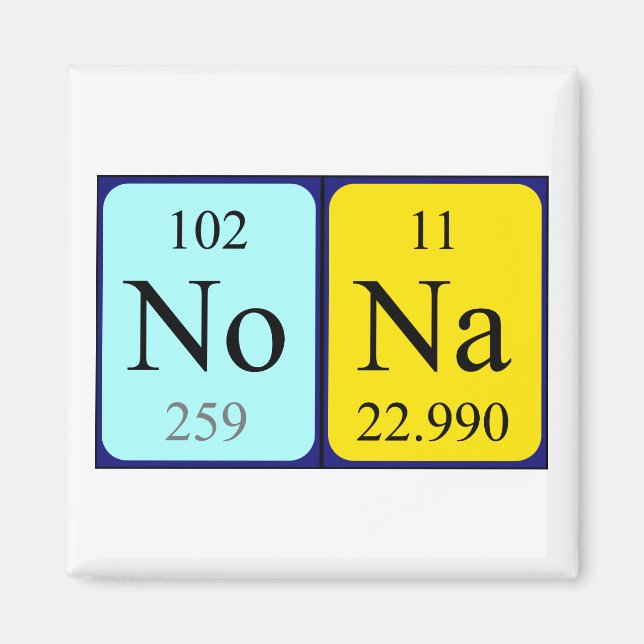 Nona periodic table name magnet (Front)