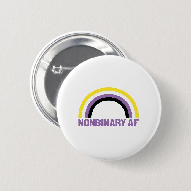 Nonbinary AF 6 Cm Round Badge (Front & Back)