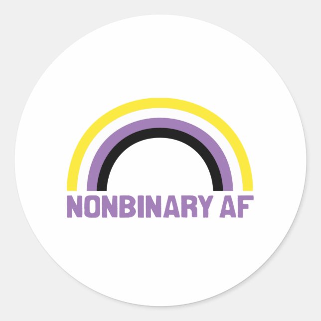 Nonbinary AF Classic Round Sticker (Front)
