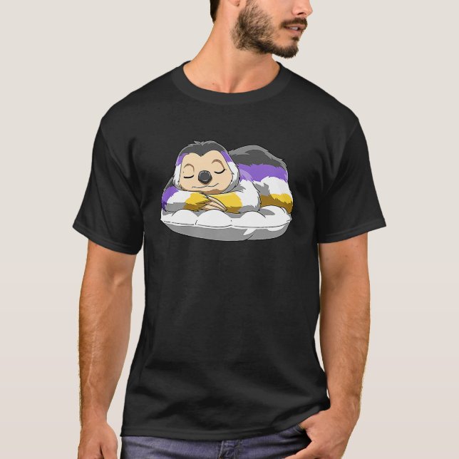 Nonbinary and Genderqueer Sloth T-Shirt (Front)