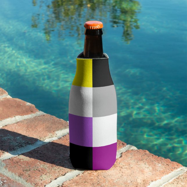 Nonbinary Asexual Dual Pride Flag Bottle Cooler (In Situ Pool)