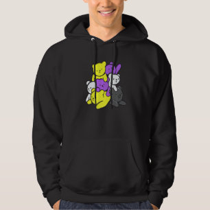 Nonbinary Cute Bears Nonbinary Flag Nonbinary Prid Hoodie