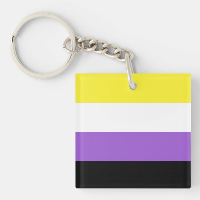 Nonbinary Flag Key Ring (Front)