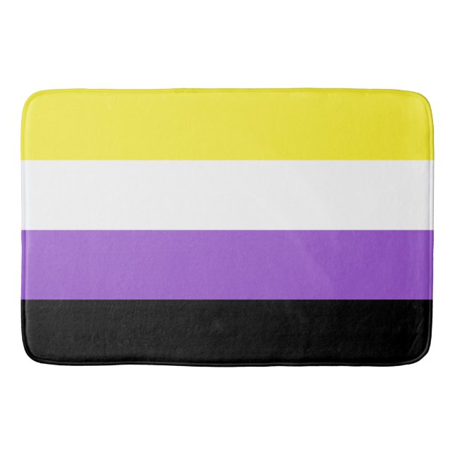 Nonbinary Flag Large Bath Mat (Front)