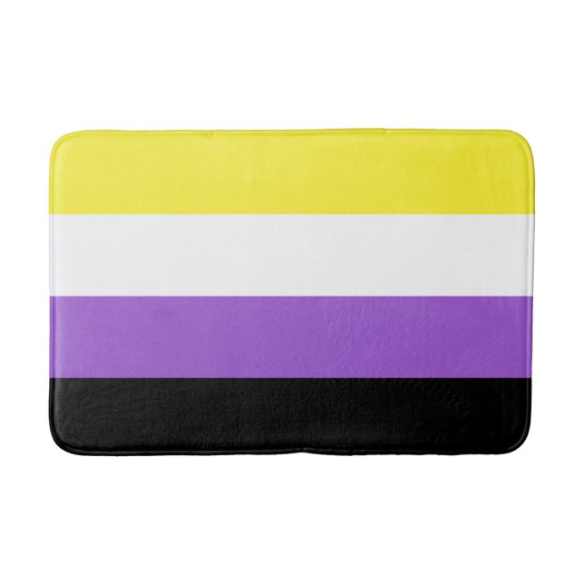 Nonbinary Flag Medium Bath Mat (Front)