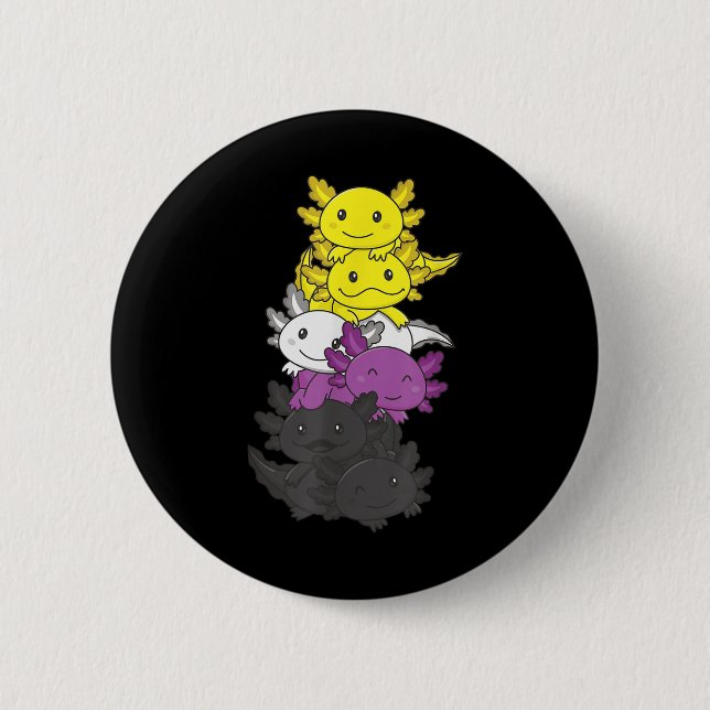 Nonbinary Flag Non Binary Pride Lgbtq Axolotl _1  6 Cm Round Badge (Front)