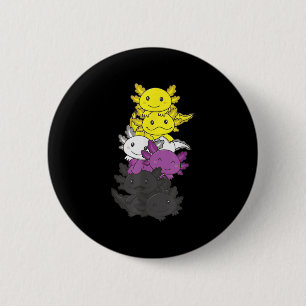 Nonbinary Flag Non Binary Pride Lgbtq Axolotl _1 6 Cm Round Badge