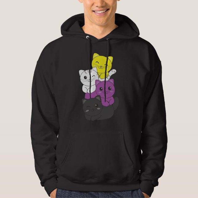 Nonbinary Flag Non Binary Pride LGBTQ Cats Nonbina Hoodie (Front)