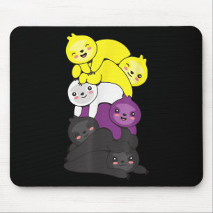 Nonbinary Flag Non Binary Pride Lgbtq Sloth _1  Mouse Pad