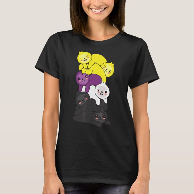 Nonbinary Flag Non Binary Pride Lgbtq Sloth T-Shirt (Front)