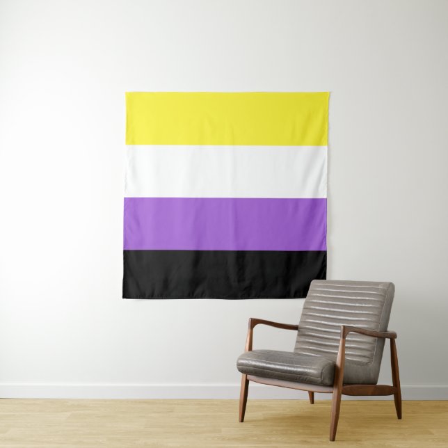 Nonbinary Flag Square LGBT Tapestry (In Situ (Horizontal))