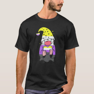 Nonbinary Gnome Heart Nonbinary Flag LGBT Nonbinar T-Shirt