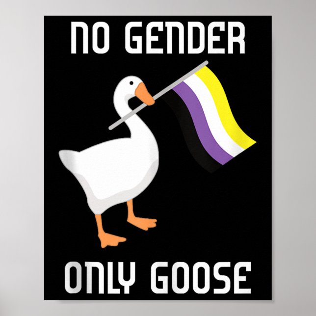 Nonbinary Goose No Gender Pride Flag Lgbtq Gay Pri Poster (Front)