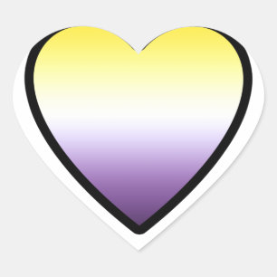 Nonbinary heart sticker
