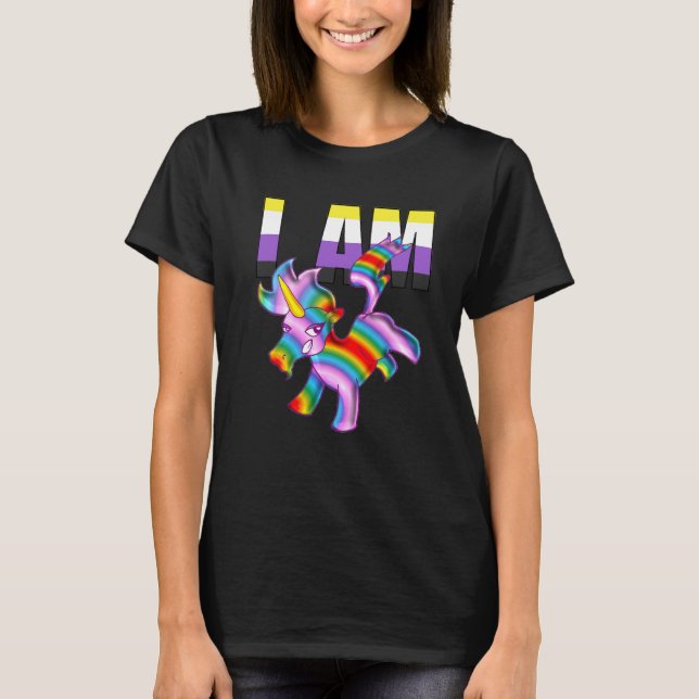 NonBinary I AM Unicorn Vibrant T-Shirt (Front)